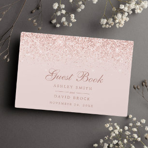 Livre D'or Rose Gold Confetti Blush Pink Modern Chic Wedding