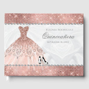 Livre D'or Rose Gold Diamond Sparkle Glam Quinceanera