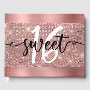 Livre D'or Rose Gold Faux Shimmer & Foil Sweet 16