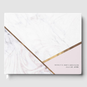 Livre D'or Rose Gold Marbre Tourbillonne Fard Rose Mariage