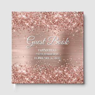 Livre D'or Rose Gold Pailleté et Blanc 75e Anniversaire