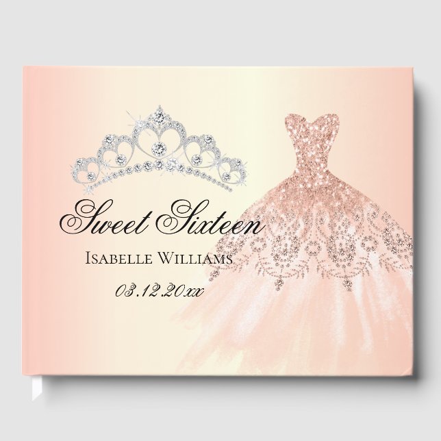 Livre D'or Rose Gold Sweet sixteen 16e anniversaire Personnal (Recto)