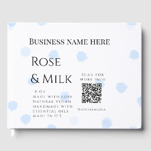 Livre D'or Rose lait fait main soap entreprise QR code ajoute