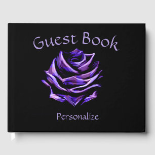 Livre D'or Rose noire violette néon élégante