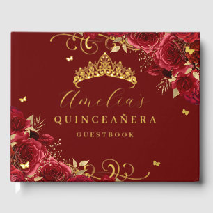 Livre D'or Rose or Floral Swirl Quinceanera