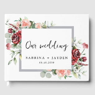 Livre D'or Rose Peach Et Mariage Floral De Corail