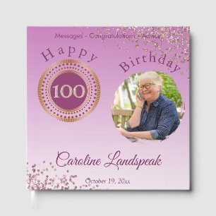 Livre D'or Rose photo personnalisé Parties scintillant or 100