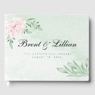 Livre D'or Rose rose Eucalyptus 25e anniversaire Mariage