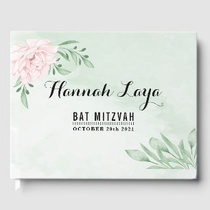 Livre D'or Rose rose Eucalyptus Succulent Bat mitzvah de feui
