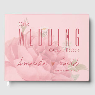 Livre D'or Rose rose mignonne Floral Notre Mariage