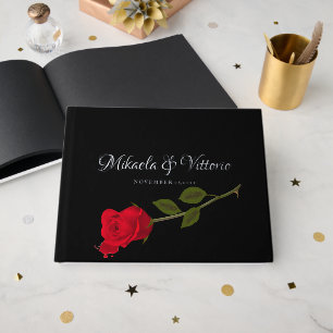 Livre D'or Rose sanglant Élégant Mariage gothique noir