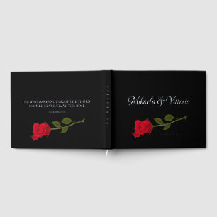 Livre D'or Rose sanglante Élégant Mariage gothique noir