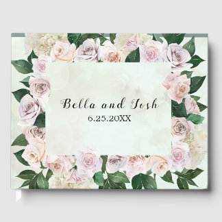 Livre D'or Rose souple romantique et Mariage Hydrangea