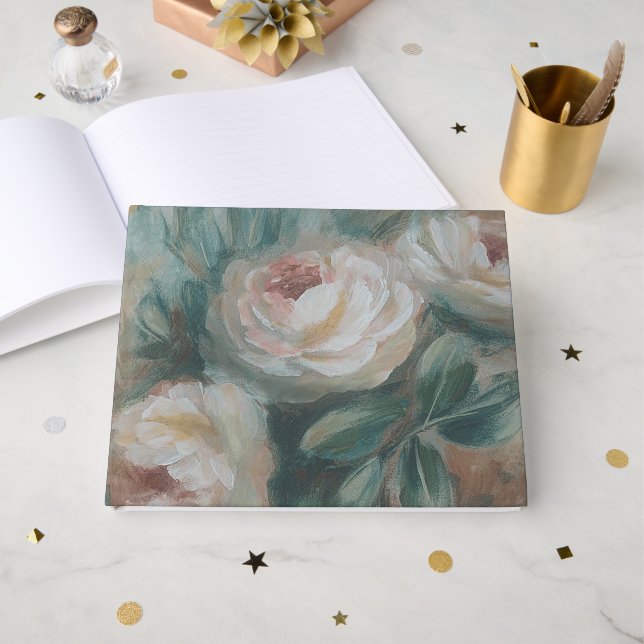 Livre D'or Roses blanches  (Recto ouvert)