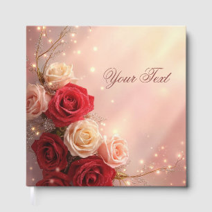 Livre D'or Roses de mariage rouges et roses élégantes fantais