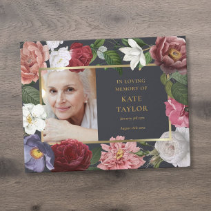Livre D'or Roses Florales En Mémoire Affectueuse Photo Funéra