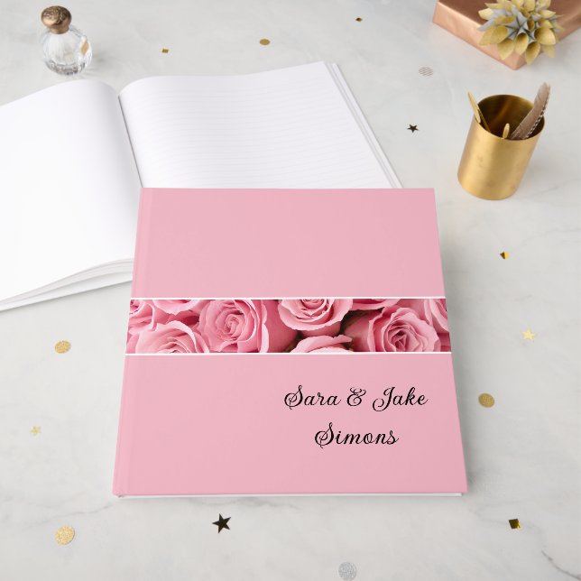 Livre D'or Roses roses (Recto ouvert)