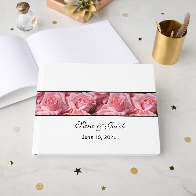 Livre D'or Roses roses (Recto ouvert)