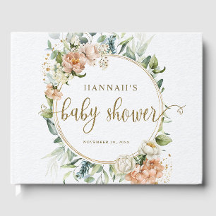 Livre D'or Roses roses et Baby shower d'Eucalyptus