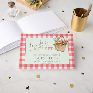Livre D'or Rouge Gingham Frais du Marché Enterrement de Vie d