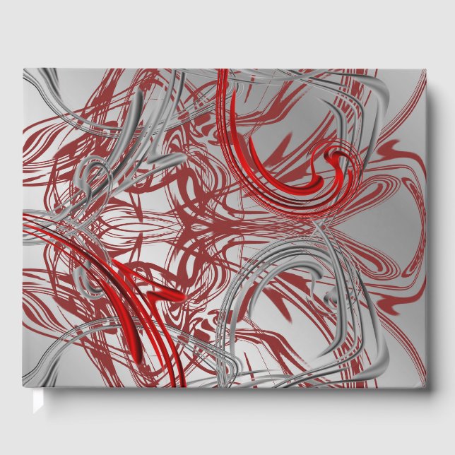 livre d'or rouge Mariage, décoration festive (Recto)