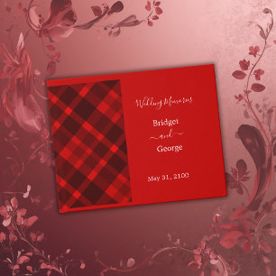 Livre D'or rouge noir écossais celtique tartan mariage motif