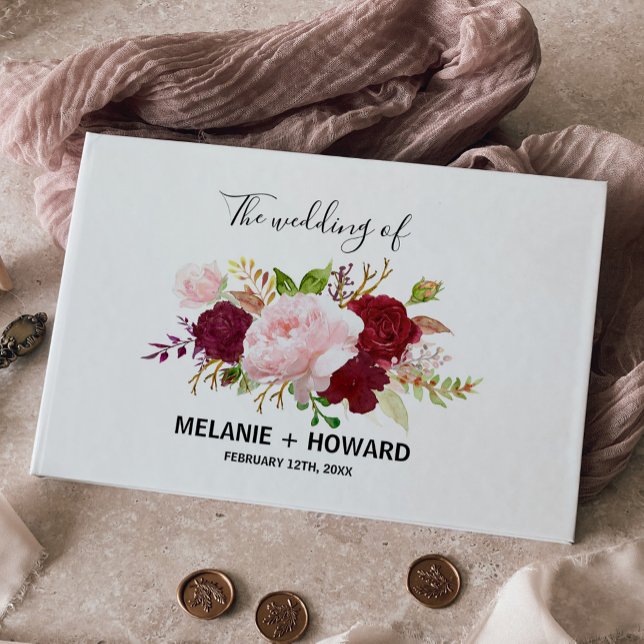 Livre D'or Rouge Tropical et Mariage romantique (Créateur téléchargé)