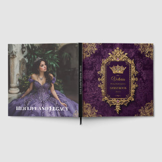 Livre D'or Royal Améthyste Quinceañera, personnalisé
