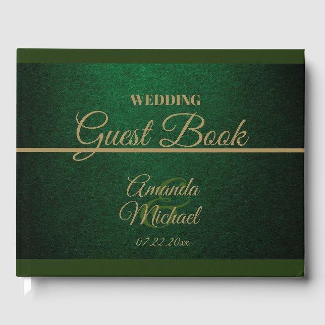 Livre D'or Royal Dark Green & Gold Mariage (Recto)
