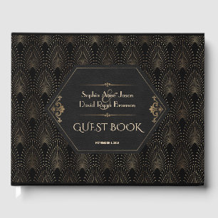 Livre D'or Royal Gold Black Great Gatsby Art Déco Mariage