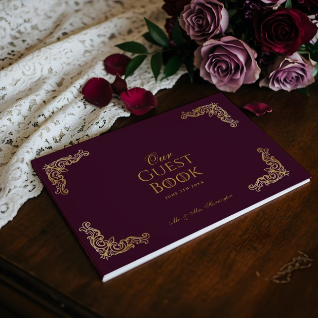 Livre D'or Royal Muse Medieval Fantasy Plum Floral Wedding (Royal Muse Medieval Fantasy Plum Floral Wedding Guest Book)