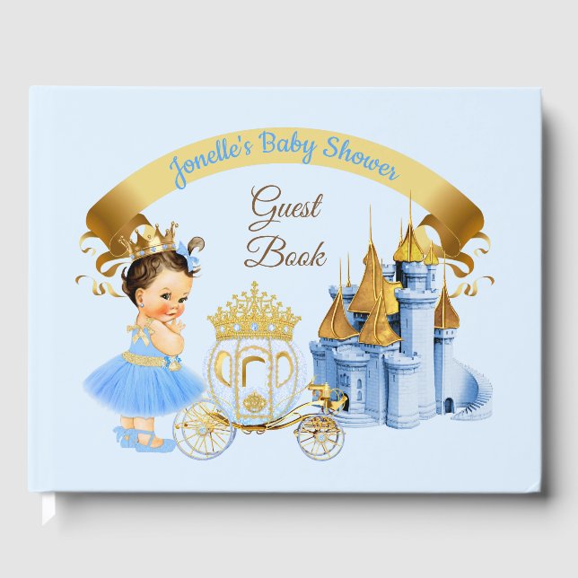 Livre D'or Royal Princess Castle Carriage Blue Gold Girl (Recto)