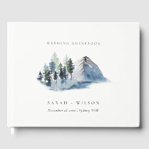 Livre D'or Russe Green Blue Pine Woods Mariage de montagne