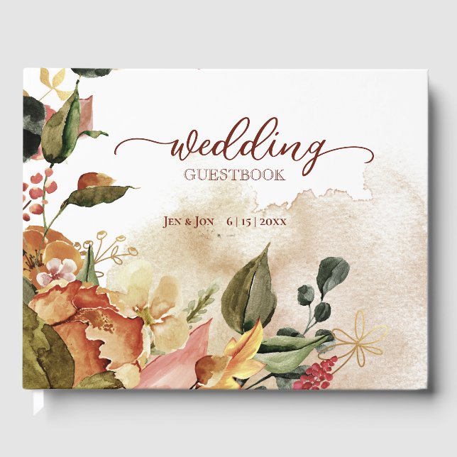 Livre D'or Rustic Fall Floral Mariage (Recto)