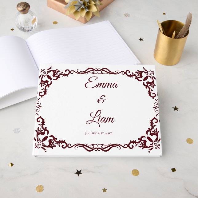 Livre D'or Rustic Mexican Wedding Guest Book  (Recto ouvert)