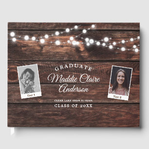 Livre D'or Rustic Modern Senior Photo Graduation personnalisé