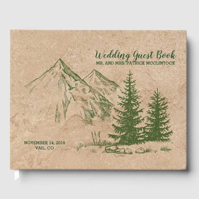 Livre d'or Rustic Mountain Range Mariage (Recto)