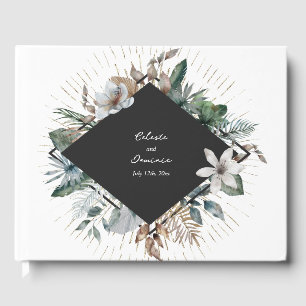 Livre D'or Rustic Tropical Palm Feuille Mariage botanique