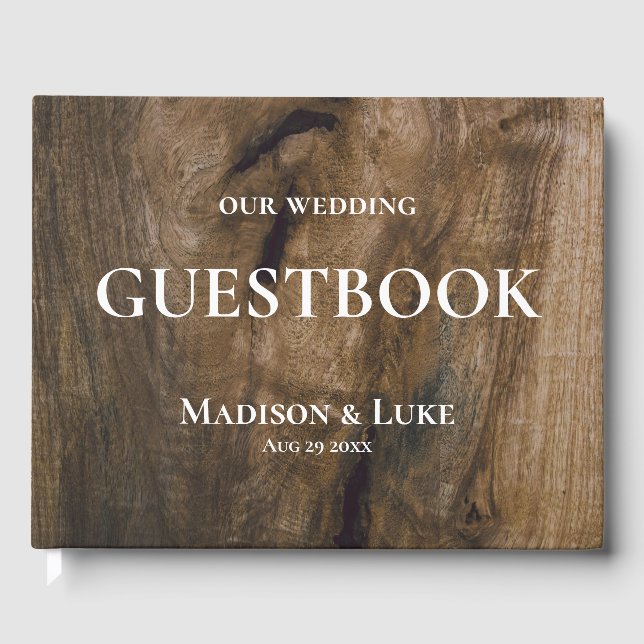 Livre d'or Rustic Wood Custom Wedding (Recto)