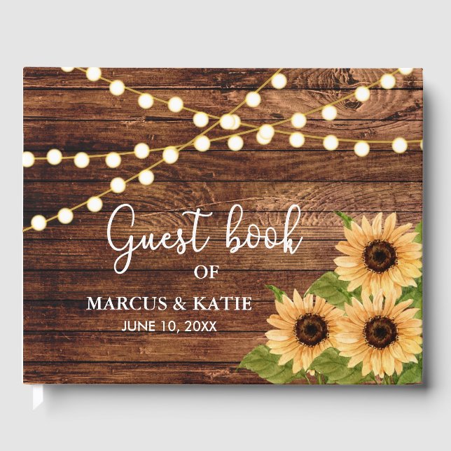 Livre D'or Rustic Woods et Mariage de tournesol (Recto)