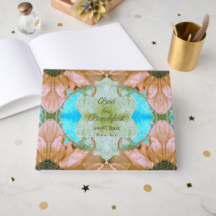Livre D'or Rustique Floral Vintage Tournesol Bleu Canard Brun
