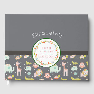 Livre D'or Safari Animaux Baby shower Motif