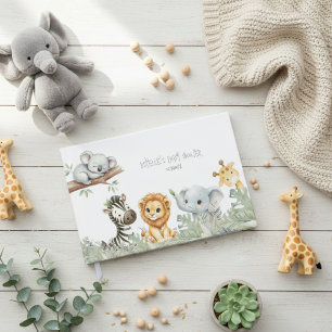 Livre D'or Safari d'animaux de jungle pour garçon, fête préna