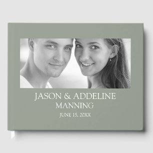 Livre D'or Sage Green Any Photo Black White Mariage