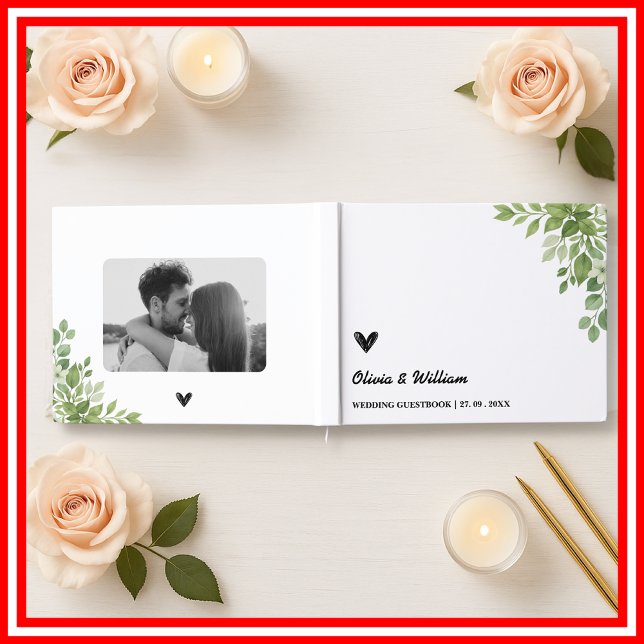 Livre D'or Sage Green Feuille verdure Mariage fleuri (Créateur téléchargé)