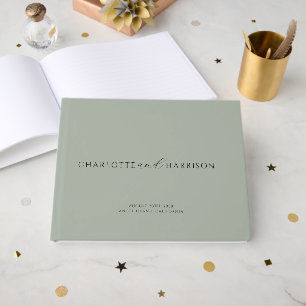 Livre D'or Sage Green Minimaliste moderne Mariage de typograp