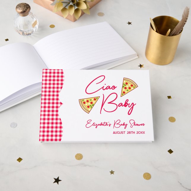Livre D'or Salut Bébé Fête de Naissance Italienne (Recto ouvert)