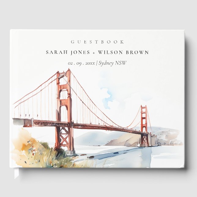 Livre D'or San Francisco Golden Gate Bridge Landscape Wedding (Recto)