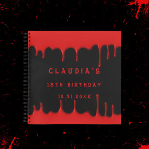 Livre d'or sang rouge noir goutte d'eau halloween