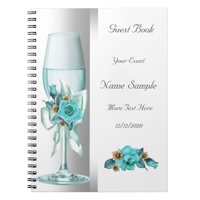 Livre d'or sarcelle blanc beige rose (Devant)